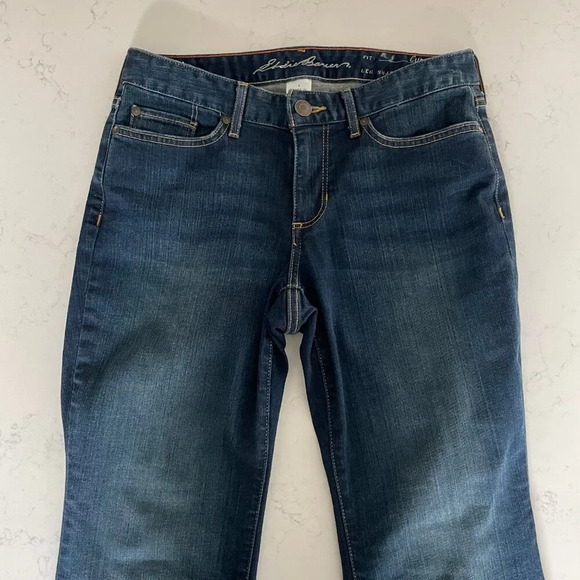 Eddie Bauer Brook Curvy Boot Cut 5 Pocket Med Dark Wash Denim Jeans Blue Sz 4 - Picture 3 of 11